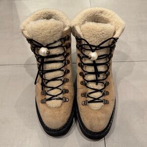 Nicholas Kirkwood Suede Fur Lined Boots - Size 39.5